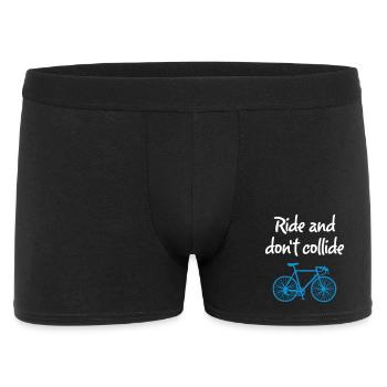Ride Collide Rad coole Sprüche englisch Fahrrad - Männer Boxer Shorts - Schwarz - Vorne