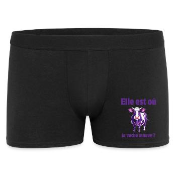 vache, vache humour, vache mauve - Boxer Homme - noir - Devant
