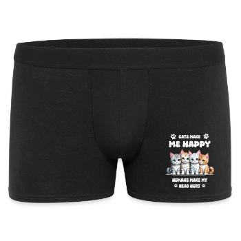 Les chats me rendent heureuse... - Boxer Homme - noir - Devant