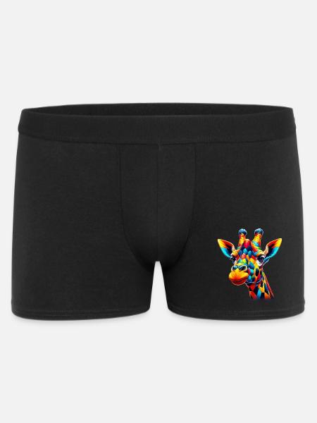 Giraf farvet og malet som Harlekin - Boxer Shorts til mænd - sort