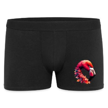 Flamingo - Männer Boxer Shorts - Schwarz - Vorne