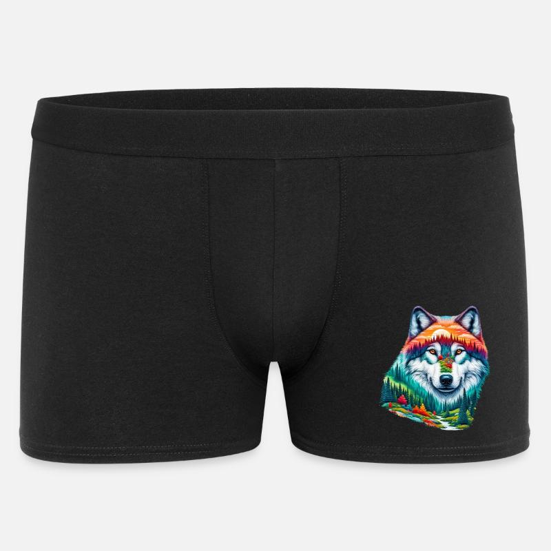 Wolf - Men's Boxer Shorts - black