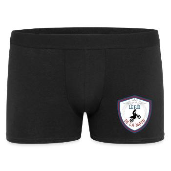 Le roi de la moto, blason écusson gagnant. - Boxer Homme - noir - Devant