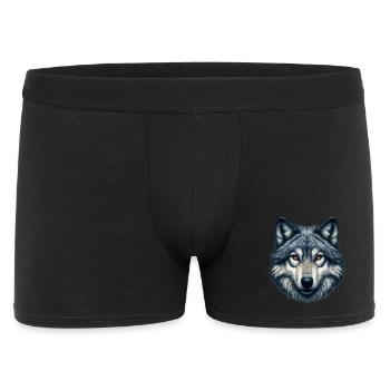 Wolf - Männer Boxer Shorts - Schwarz - Vorne
