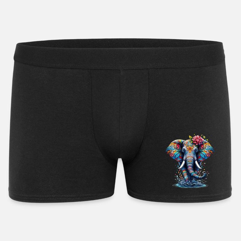 Elefant - Männer Boxer Shorts - Schwarz