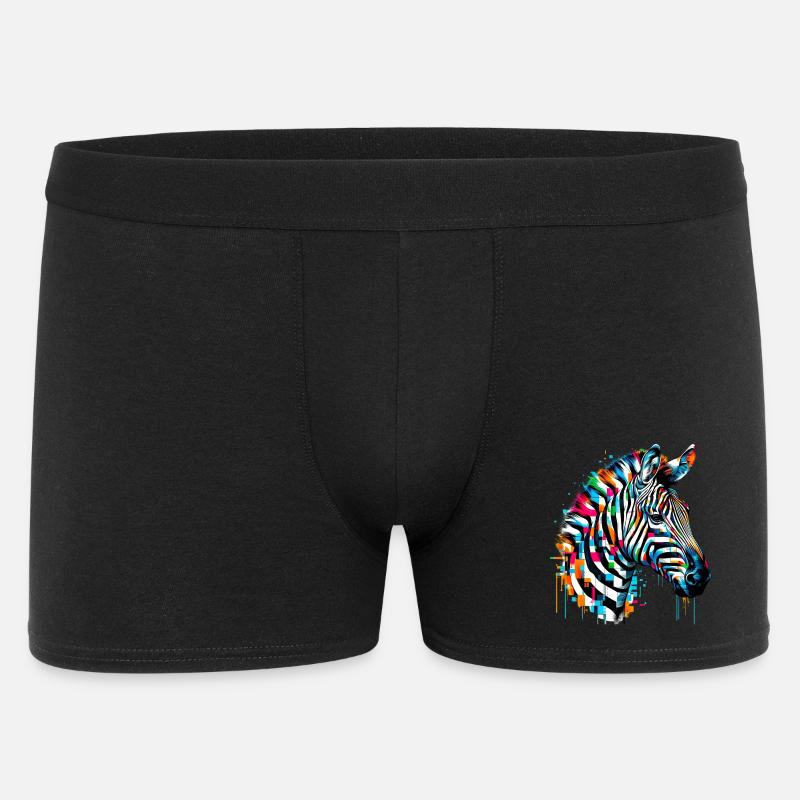 Zebra - Männer Boxer Shorts - Schwarz