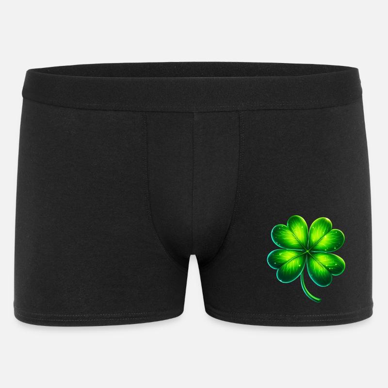 Vierblättriges Kleeblatt - Männer Boxer Shorts - Schwarz