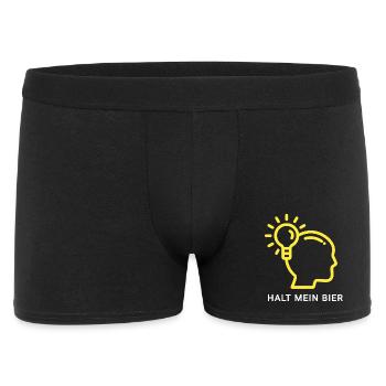 Innovatives Denk-Design mit Lichtsymbol - Männer Boxer Shorts - Schwarz - Vorne