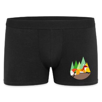 Fox motif – peace and nature in a geometric style - Men's Boxer Shorts - black - Front