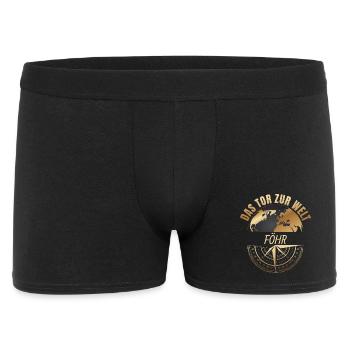 Das Tor zur Welt - Föhr - Männer Boxer Shorts - Schwarz - Vorne