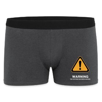 Icône d’avertissement du système piraté - Boxer Homme - charbon - Devant