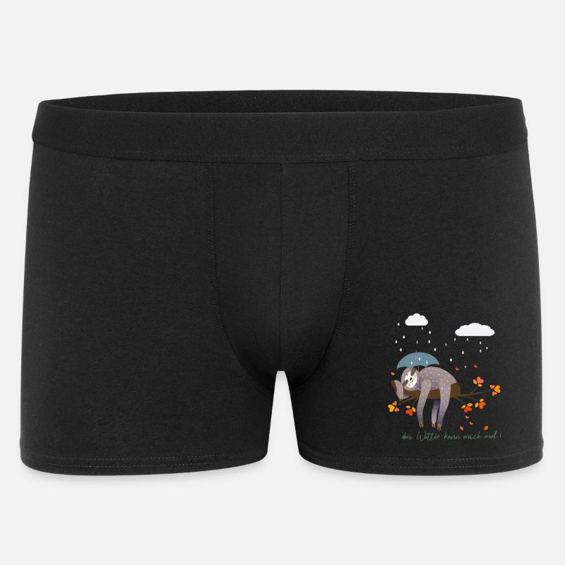 Faultier im Regen - Männer Boxer Shorts - Schwarz