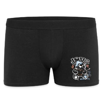 Cuddly Bear with Heart – Love Motif Graffiti Design - Men's Boxer Shorts - black - Front