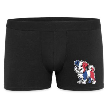 Dog in the colors of the French flag 2026 - Men's Boxer Shorts - black - Front