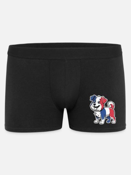 Chien aux couleurs du drapeau français 2026 - Boxer Homme - noir