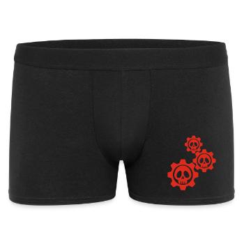 Engrenages et crânes rouges - Boxer Homme - noir - Devant