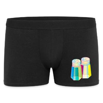 Salz & Pfeffer im Prisma-Glas – Farbenfrohe Würze - Männer Boxer Shorts - Schwarz - Vorne