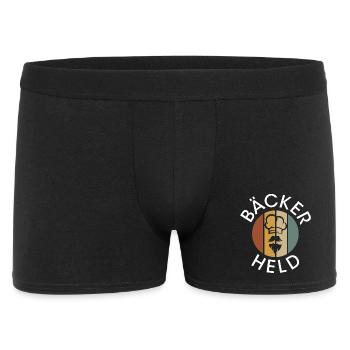 vintage Bäcker Logo - retro Bäckerei mit Bart - Männer Boxer Shorts - Schwarz - Vorne