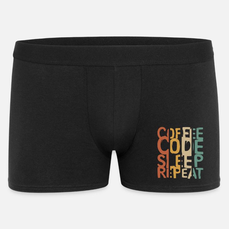 Coffee Code Sleep Repeat – Developer Design - Men's Boxer Shorts - black