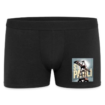 St. Pauli, Hambourg, Port, Port, Grue, Nostalgie - Boxer Homme - noir - Devant