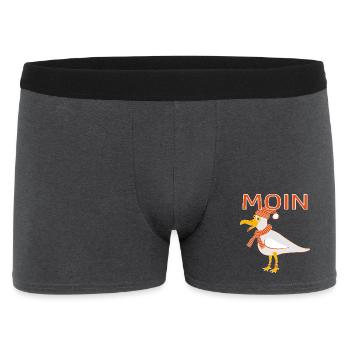 Lustige Möwe mit Mütze - Männer Boxer Shorts - Anthrazit - Vorne