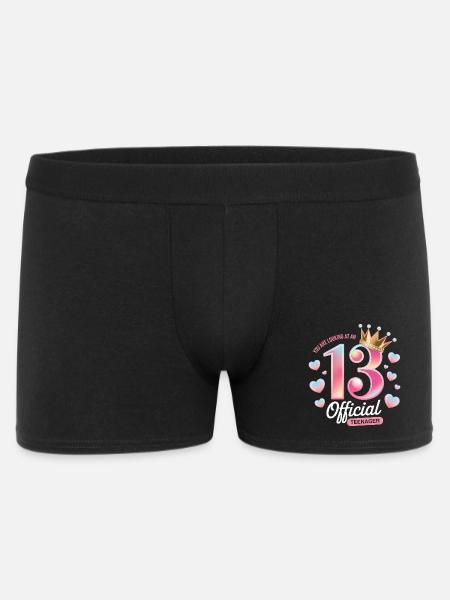 13th birthday teenager gift - Men's Boxer Shorts - black