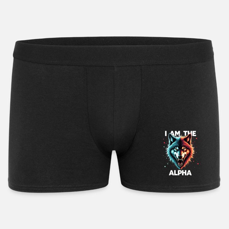 I am the Alpha Wolf - Männer Boxer Shorts - Schwarz