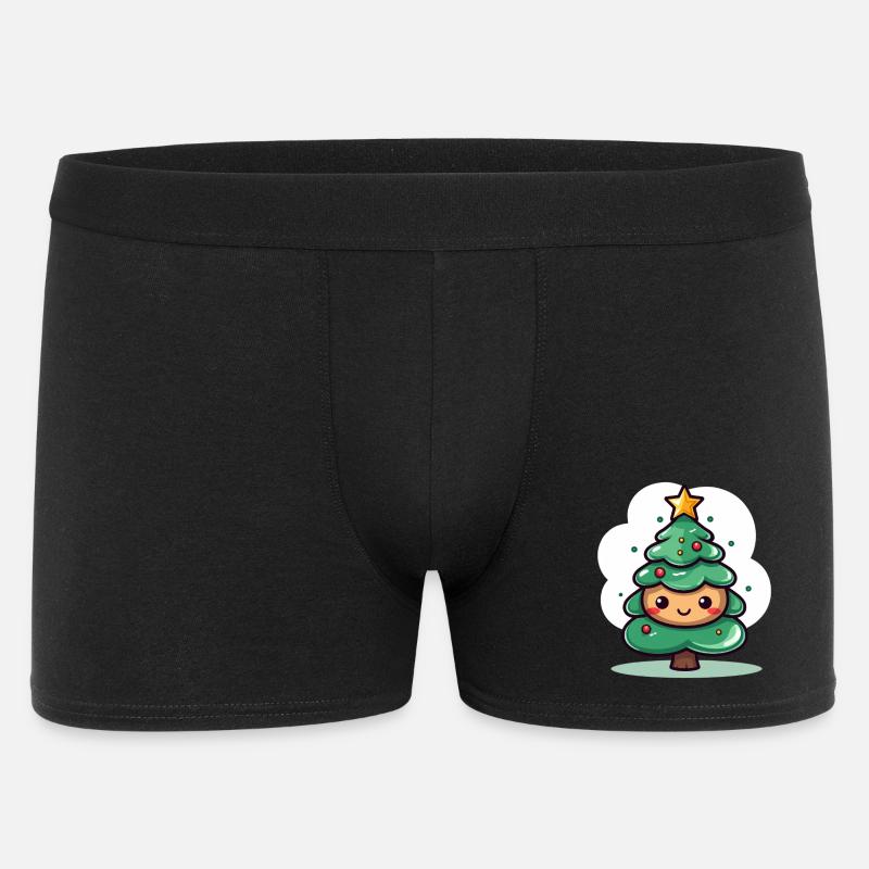 Niedliches Weihnachtsbaum Maskottchen Design - Männer Boxer Shorts - Schwarz