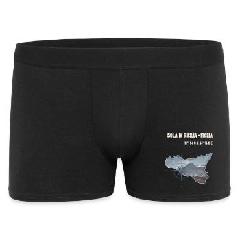 Isola di Sicilia Design Kompass und Ätna - Männer Boxer Shorts - Schwarz - Vorne