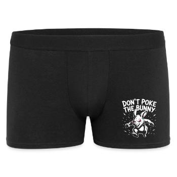 Wütender Hasen-Print mit Kampfgeist - Männer Boxer Shorts - Schwarz - Vorne
