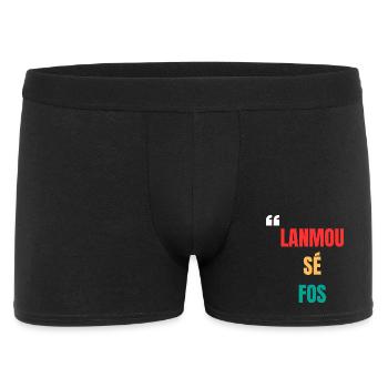 T-shirt créole « Lanmou sé fos » - Boxer Homme - noir - Devant