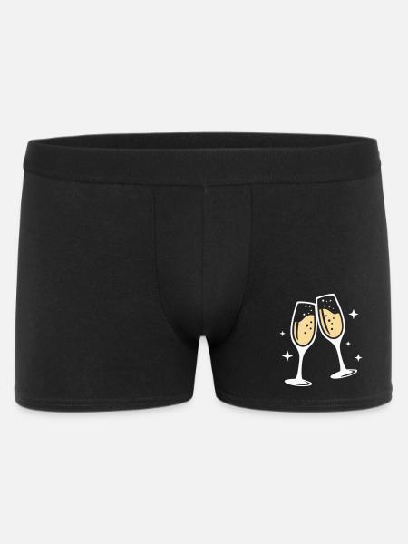 Sektglas Prosecco Sekt Alkohol Prost - Men's Boxer Shorts - black