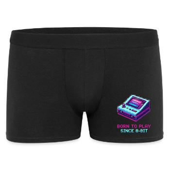 Born to Play Gaming Saying Retro Pixel Art - Men's Boxer Shorts - black - Front