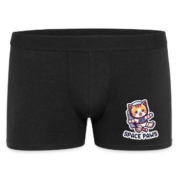 Space Paws – Chat pixel dans l’espace - Boxer Homme - noir - Devant