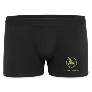 Matcha  - Männer Boxer Shorts - Schwarz - Vorne