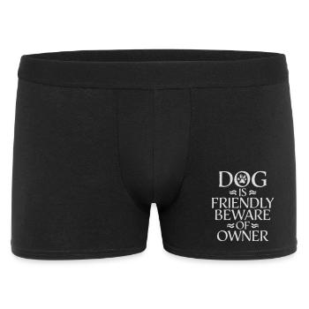 Dog Friendly Beware Owner Warning Humor Protect - Men's Boxer Shorts - black - Front