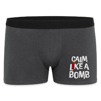 Calm Like Bomb Paradox Ironie Humor Explosiv Witz - Männer Boxer Shorts - Anthrazit - Vorne
