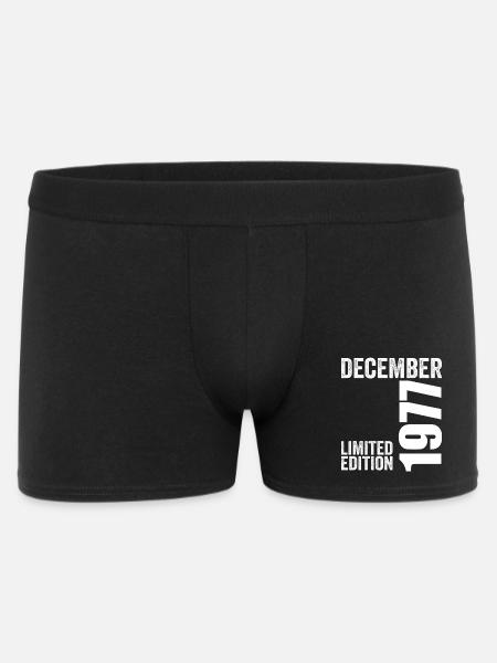 Retro Birthday Gift - December 1977 - Men's Boxer Shorts - black