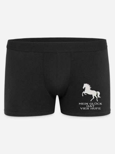 Mein Glück hat vier Hufe - Männer Boxer Shorts - Schwarz