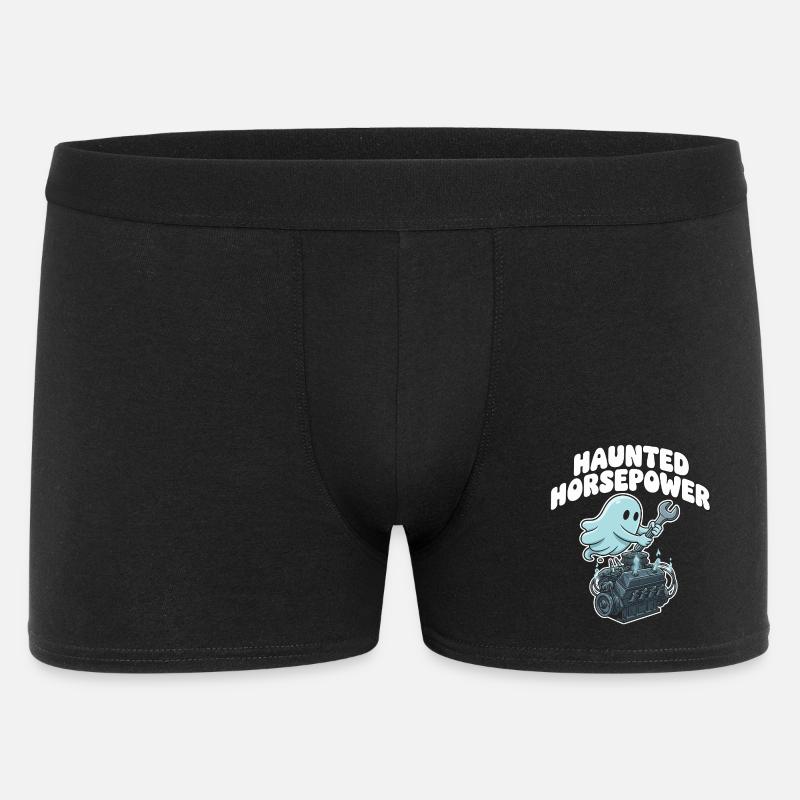 Ghost Engine Haunting Engine Cartoon - Men's Boxer Shorts - black