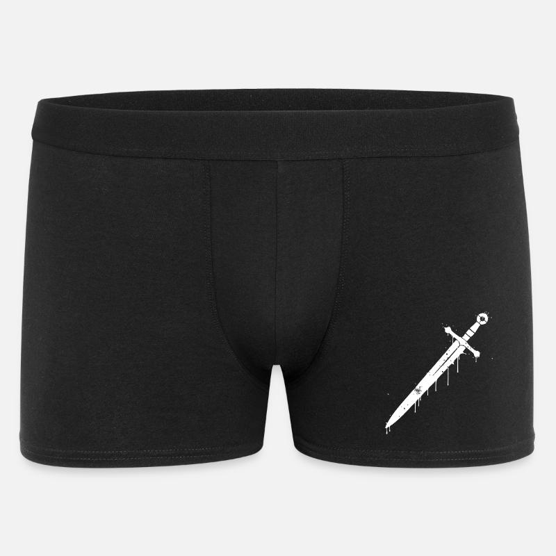 Ritter Schwert Graffiti Mittelalter - Männer Boxer Shorts - Schwarz
