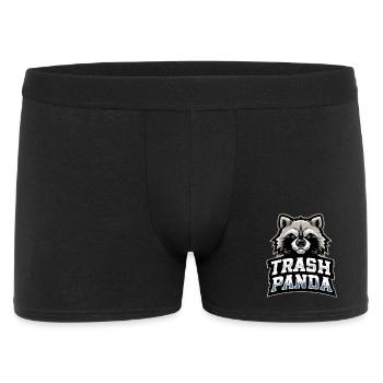 Trash Panda Waschbär Emblem - Männer Boxer Shorts - Schwarz - Vorne
