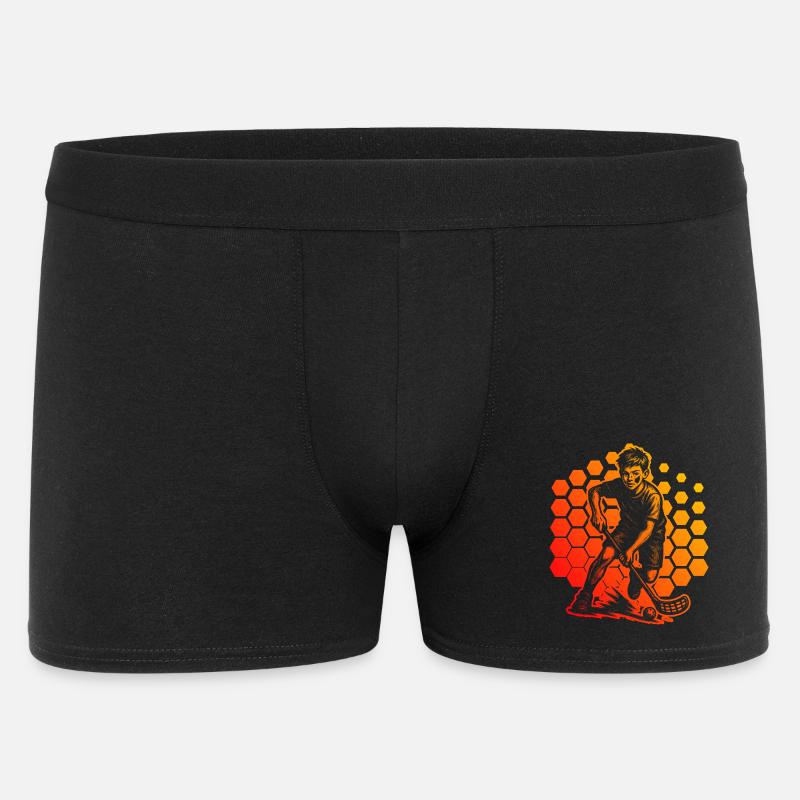 Modernes Floorball Artwork - Männer Boxer Shorts - Schwarz