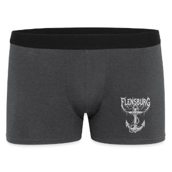 Flensburg – Extreme Metal Stadtmotiv - Männer Boxer Shorts - Anthrazit - Vorne