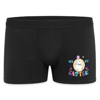 My first Easter, cute bunny with a bow - Men's Boxer Shorts - black - Front