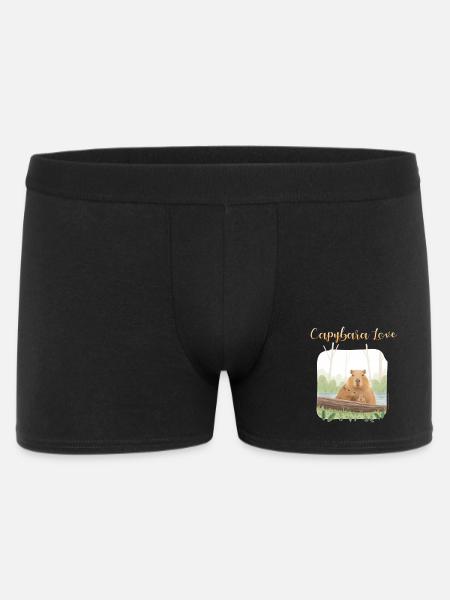 T-Shirt-Design „Capybara Love“ - Männer Boxer Shorts - Schwarz