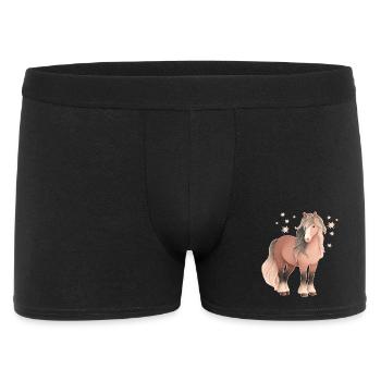 Pferd mit Sternen - Männer Boxer Shorts - Schwarz - Vorne