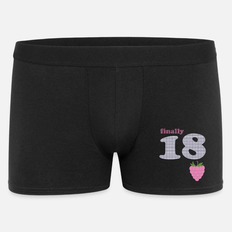 Finally 18 – Berry Plaid Design - Men's Boxer Shorts - black