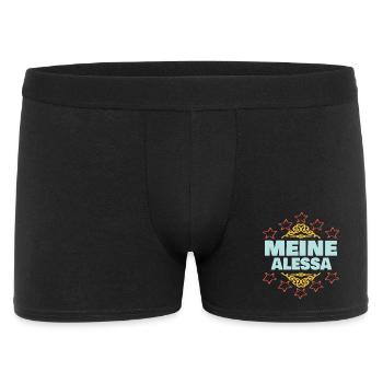 Ehefrau Alessa - Männer Boxer Shorts - Schwarz - Vorne