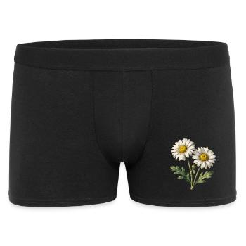 Bright Watercolor Daisies - Men's Boxer Shorts - black - Front